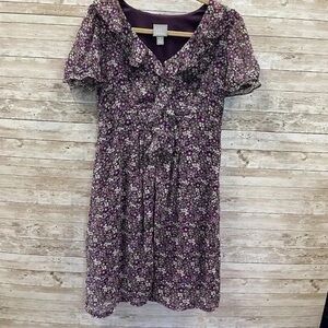 Chic Floral Midi Dress in Purple